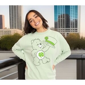 Care Bears St Patricks Day Green Embroidered Sweatshirt NWT  2XL